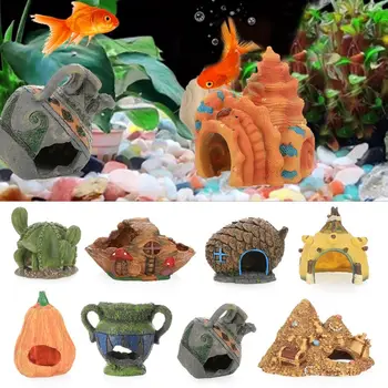 Имитация декор на аквариум от смола, скала, озеленяване на дома, Ананас къща, Cartoony модел, Силни Фигури, декорации