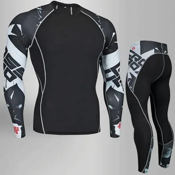 Зимните гамаши Rashgarda, компресиране термо-тениска Wilson, спортен костюм от 2 части, мъжко бельо за бодибилдинг